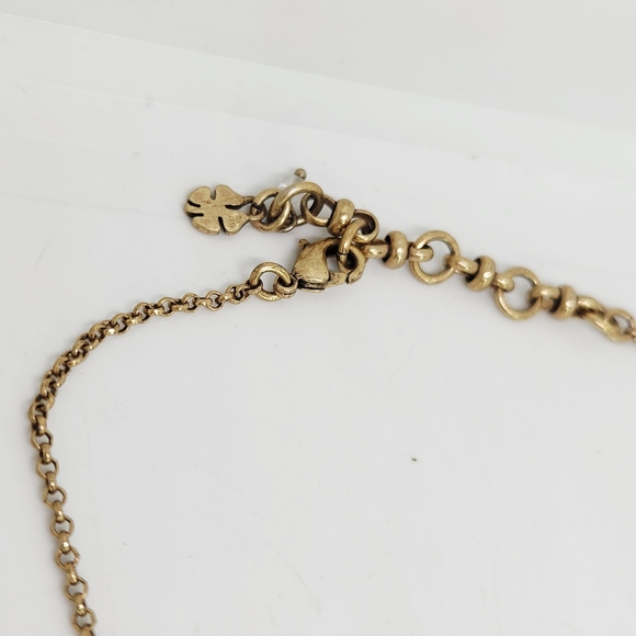 Lucky Brand Dainty Lotus Flower Gold Tone "Healing" Adjustable Necklace Floral - Picture 4 of 5
